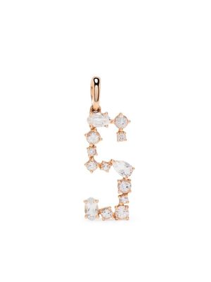 Brumani pendentif S en or rose 18ct serti de topaze