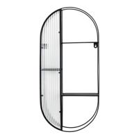 Evelyn - Newcastle Shelf - Staal/glas - zwart - 32x11x68 cm