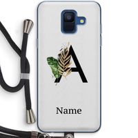 Charcoal Flora: Samsung Galaxy A6 (2018) Transparant Hoesje met koord