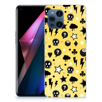 Silicone Back Case OPPO Find X3 | X3 Pro Punk Geel Silicone Back Case OPPO Find X3 | X3 Pro Punk Geel