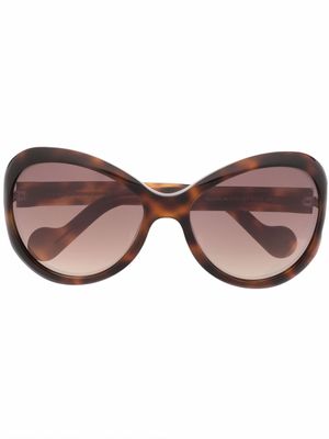 Moncler Eyewear lunette de soleil Bellux à monture papillon - Marron