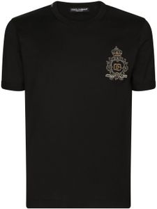 Dolce & Gabbana t-shirt en coton à patch poitrine - Noir