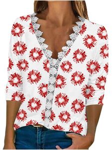 Floral V Neck Casual Shirt