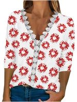 Floral V Neck Casual Shirt - thumbnail