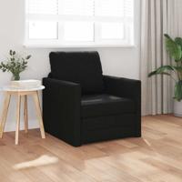 Vloerslaapbank met kussen Zwart 74 x 77 x 81 cm Stof