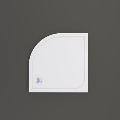 Douchebak BWS Saro Kwartrond Acryl 70x70 cm Inclusief Plint Wit Boss & Wessing