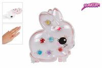 Glamour kinder ringen 8stuks in konijn juwelenbox