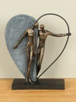 Voor altijd in je hart, brons look beeldje, 32 cm