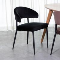 LABEL51 Eetkamerstoel Bliss - Zwart - Fluweel - Black Frame