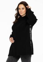 Yoek Pullover met tekst | Zwart | Maat 54/56