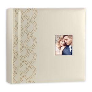 Luxe fotoboek/fotoalbum Anais bruiloft/huwelijk met 50 paginas goud 32 x 32 x 5 cm