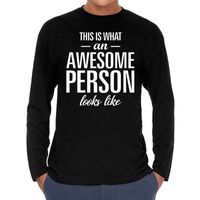 Awesome person / persoon cadeau t-shirt long sleeves heren - thumbnail