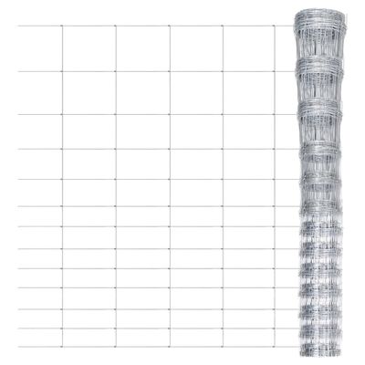 VidaXL Hek 50x1,25 m gegalvaniseerd staal zilverkleurig