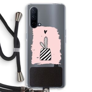 Zwart-wit cactus: OnePlus Nord CE 5G Transparant Hoesje met koord
