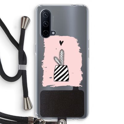 Zwart-wit cactus: OnePlus Nord CE 5G Transparant Hoesje met koord