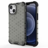 Lunso - Honinggraat Armor Backcover hoes - iPhone 13 Mini - Zwart