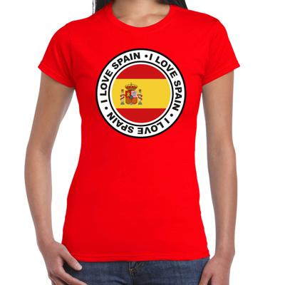 Verkleed T-shirt voor dames - Spanje - rood - supporter - themafeest