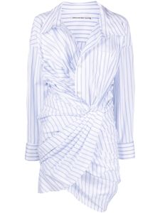 Alexander Wang robe-chemise asymétrique à rayures - Blanc