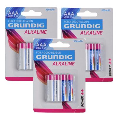 Grundig alkaline batterijen AAA - 12x stuks - LR03 batterijen