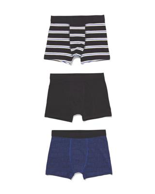HEMA Kinderboxers Katoen/stretch - 3 Stuks Zwart (zwart)