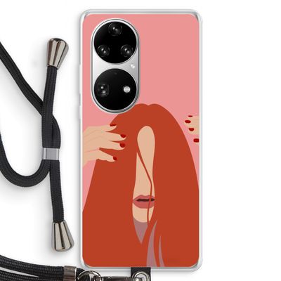 Woke up like this: Huawei P50 Pro Transparant Hoesje met koord