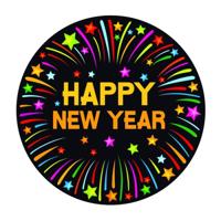 Happy new year versiering - onderzetters/bierviltjes - 25x stuks - feestartikelen - nieuw jaar