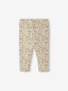 Babylegging met print van ribtricot beige