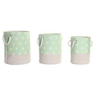 Mandenset DKD Home Decor Polyester EVA Geometrisch (30 x 30 x 35 cm)