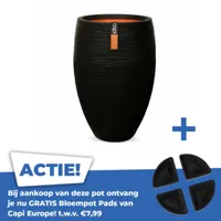 Vaas elegant deluxe Rib NL Ø45 H72 zwart