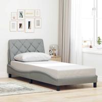 Bedframe zonder matras 80x200 cm stof lichtgrijs