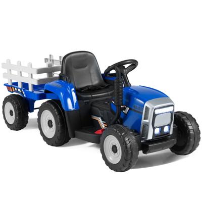 12V Tractor met 3 Snelheden Kindertractor om op te Rijden Blauw