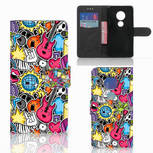 Motorola Moto G7 Play Wallet Case met Pasjes Punk Rock