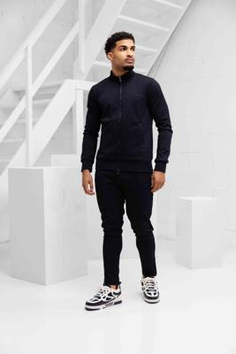 Malelions Pique Zip Trainingspak Heren Donkerblauw - Maat M - Kleur: Donkerblauw | Soccerfanshop