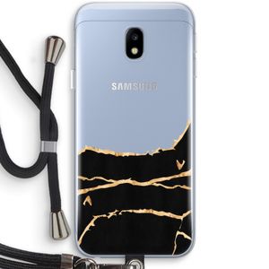 Gouden marmer: Samsung Galaxy J3 (2017) Transparant Hoesje met koord