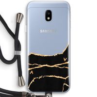 Gouden marmer: Samsung Galaxy J3 (2017) Transparant Hoesje met koord