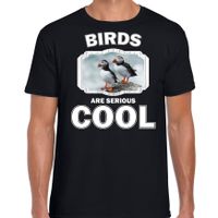 T-shirt birds are serious cool zwart heren - vogels/ papegaaiduiker vogel shirt 2XL  -