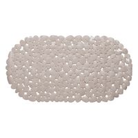 Taupe anti-slip badmat 68 x 35 cm ovaal