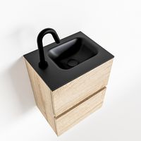 Toiletmeubel Mondiaz Ada | 40 cm | Meubelkleur Washed oak | Lex wastafel Urban Links | 1 kraangat