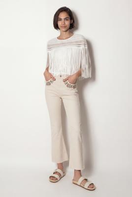 Cropped flared jeans - WHITE - 38