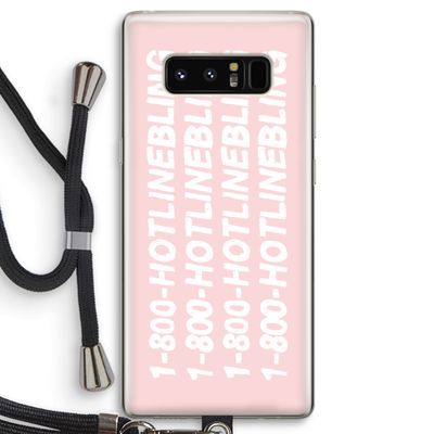 Hotline bling pink: Samsung Galaxy Note 8 Transparant Hoesje met koord