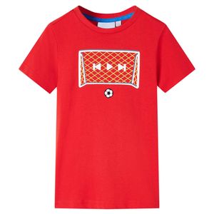 Kindershirt met doelprint 128 rood