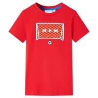 Kindershirt met doelprint 128 rood - thumbnail