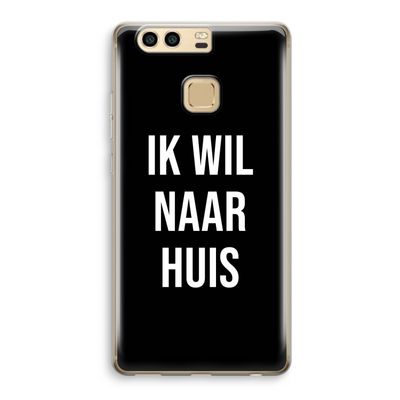 Ik wil naar huis - Zwart: Huawei P9 Transparant Hoesje