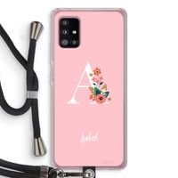 Pink Bouquet: Samsung Galaxy A51 5G Transparant Hoesje met koord