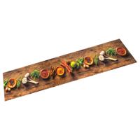 Keukenmat wasbaar kruidenprint 60x180 cm fluweel