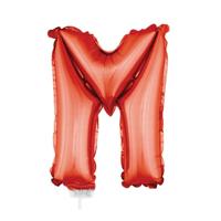 Folieballon letter M - 41 cm - rood - feestdecoratie - versiering