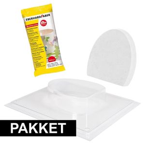 Paasei gipsen pakket met mal en boetseerklei