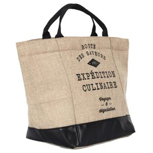 Koeltas Jute - voor lunchpakket of drankjes - 10 liter - 35 x 18 x 26 cm - Draagband