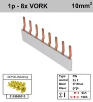 SEP Verdeelkam 1f pin 8 mod 18mm grijs P01008G00