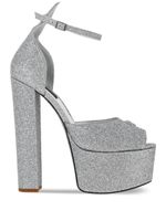 Philipp Plein sandales en cuir à paillettes 120 mm - Argent - thumbnail